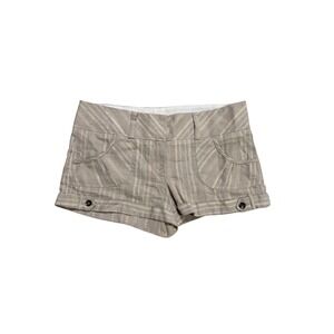 Daytrip Womens Linen Blend Striped Shorts Gold Lurex Taupe Size 11